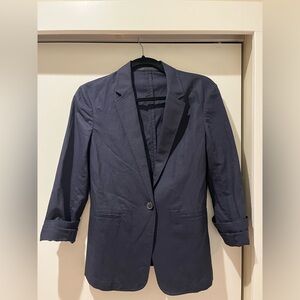 Classic Navy Linen Uniqlo Casual Blazer